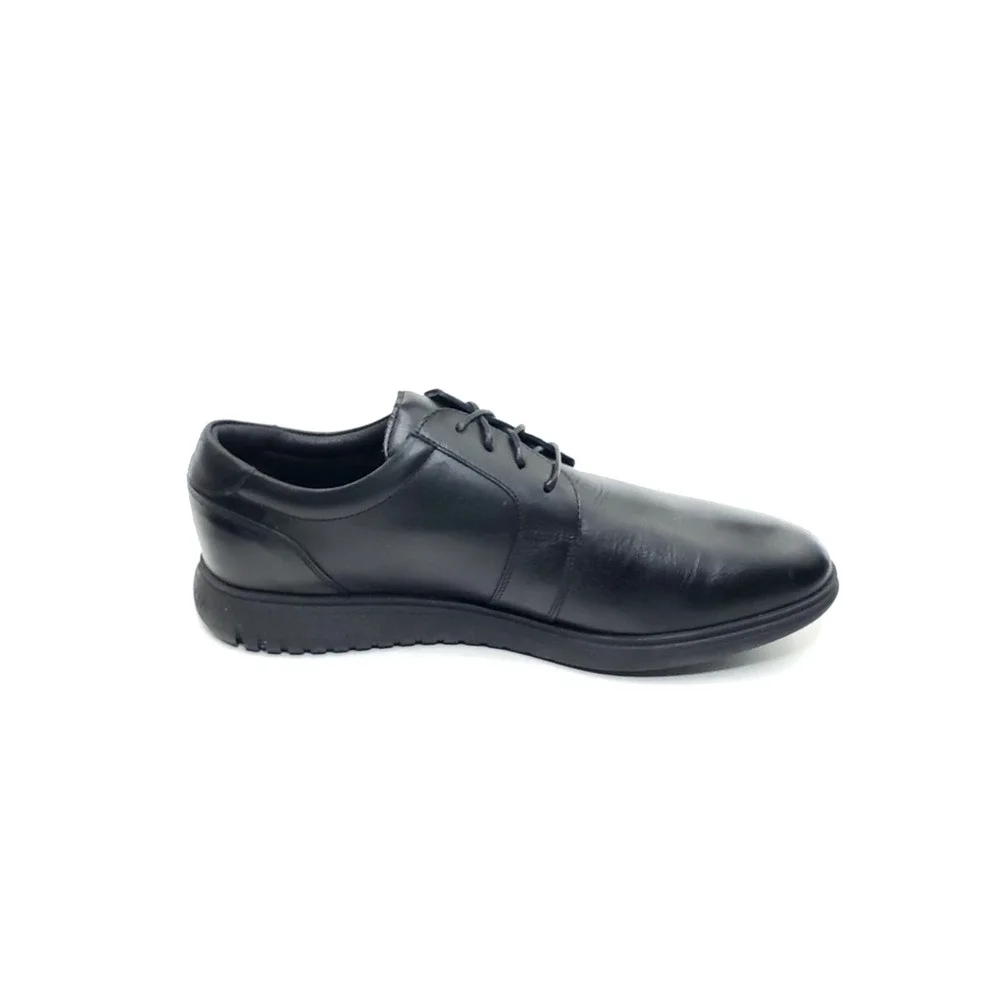 Aquatalia Mens Plain Toe Oxford Dress Shoes Black Leather Lace Up Size 12